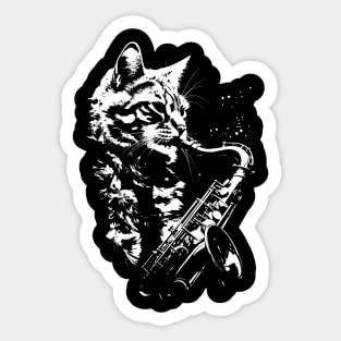 Sax Cat Sticker